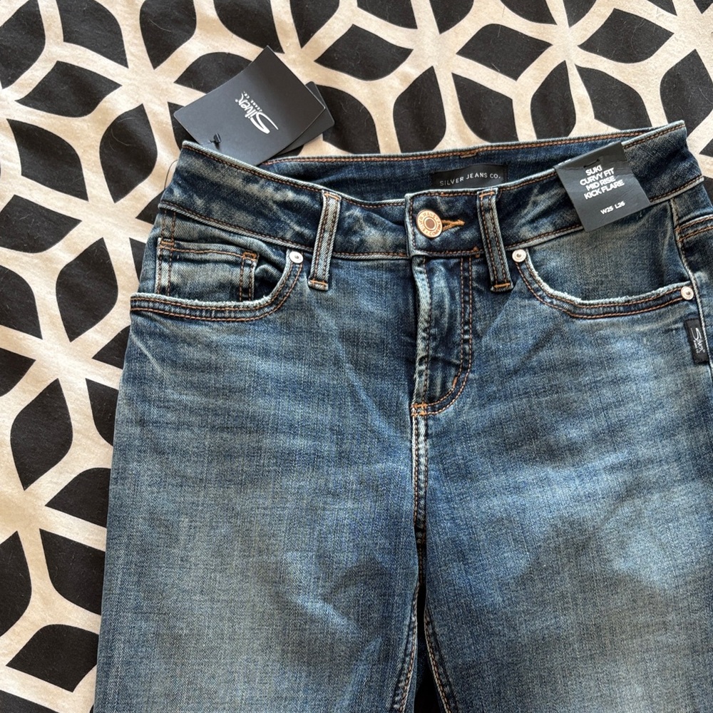 Silver  Blue Denim Jeans